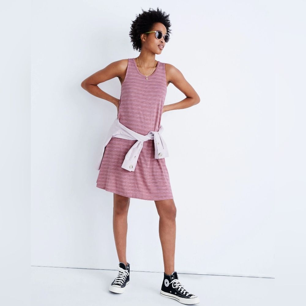 Madewell Highpoint Tank Shift Mini Dress in Chapin Stripe Size Medium